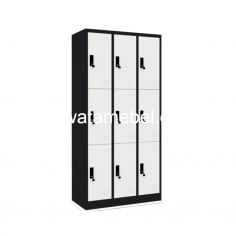 Steel Locker 9 Doors - ACTIV Forte LK 909 B / Dark Grey - White 